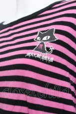 画像2: MAM MAXICIMAM / ボーダー長袖カットソー  黒ｘピンク S-26-06-05-015-LO-TS-HR-ZS (2)