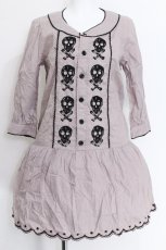 画像1: RNA / スカルシャツワンピース  ピンクベージュ S-26-06-05-016-PU-BL-HR-ZS (1)