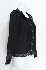 画像2: axes femme POETIQUE / レース切替刺繍ブラウス  黒 S-26-06-05-021-AX-BL-AS-ZS (2)