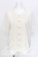 画像1: axes femme POETIQUE / パール襟フリルブラウス  キナリ S-26-06-06-032-AX-BL-HR-ZS (1)