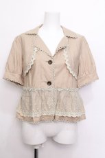 画像1: axes femme / レースMiXワークジャケット  ベージュ S-26-06-07-023-AX-TO-HR-ZS (1)