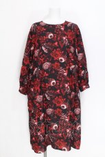 画像1: Drug Honey / 臓器の花園ジップワンピース  黒ｘ赤 S-26-06-10-039-PU-OP-HR-ZS (1)