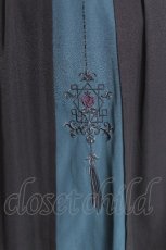 画像4: axes femme / チャイナ風刺繍スカート  黒ｘグリーン S-26-06-10-057-AX-SK-HR-ZS (4)