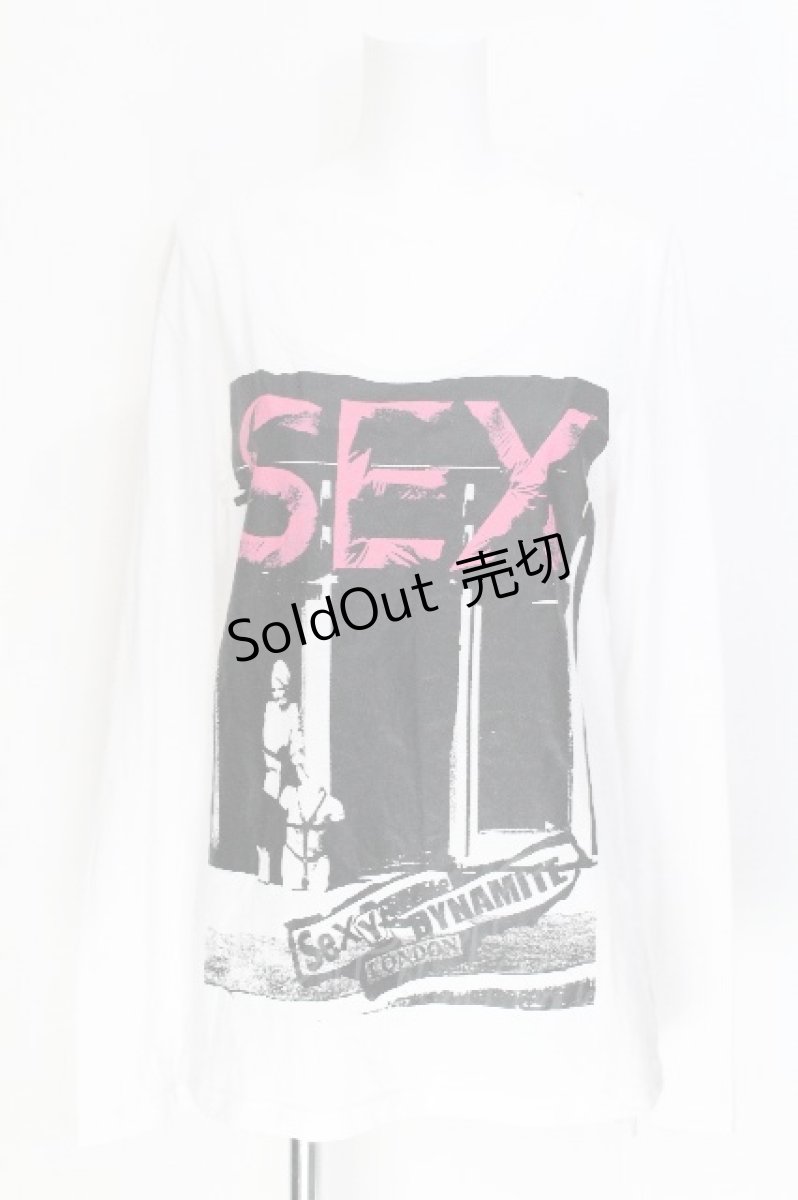 画像1: SEXY DYNAMITE LONDON / プリント長袖カットソー  白 S-26-06-10-014-PU-TS-HR-ZS (1)