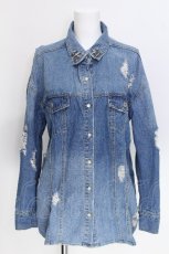 画像1: GLAD NEWS / ダメージデニムジャケット Gジャン  ブルー S-26-06-10-020-PU-JA-HR-ZS (1)