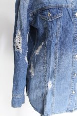 画像4: GLAD NEWS / ダメージデニムジャケット Gジャン  ブルー S-26-06-10-020-PU-JA-HR-ZS (4)