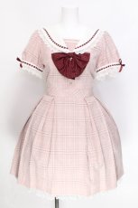 画像1: Secret Honey / セーラーチェックワンピース  ピンク S-26-06-10-029-CA-OP-AS-ZS (1)