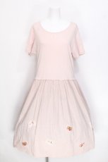 画像1: PINK HOUSE / ワッペン半袖ワンピース  ピンク S-26-06-10-030-LO-OP-HR-ZS (1)