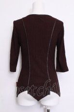 画像3: Ozz oneste / 花刺繍リブ切替ハイネックカットソー  ブラウン S-26-06-11-025-OO-TO-HR-ZS (3)