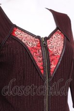 画像4: Ozz oneste / 花刺繍リブ切替ハイネックカットソー  ブラウン S-26-06-11-025-OO-TO-HR-ZS (4)