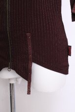 画像5: Ozz oneste / 花刺繍リブ切替ハイネックカットソー  ブラウン S-26-06-11-025-OO-TO-HR-ZS (5)