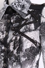 画像5: Ozz Croce / プリントシアーブラウス  黒 S-26-06-11-029-OO-BL-HR-ZS (5)