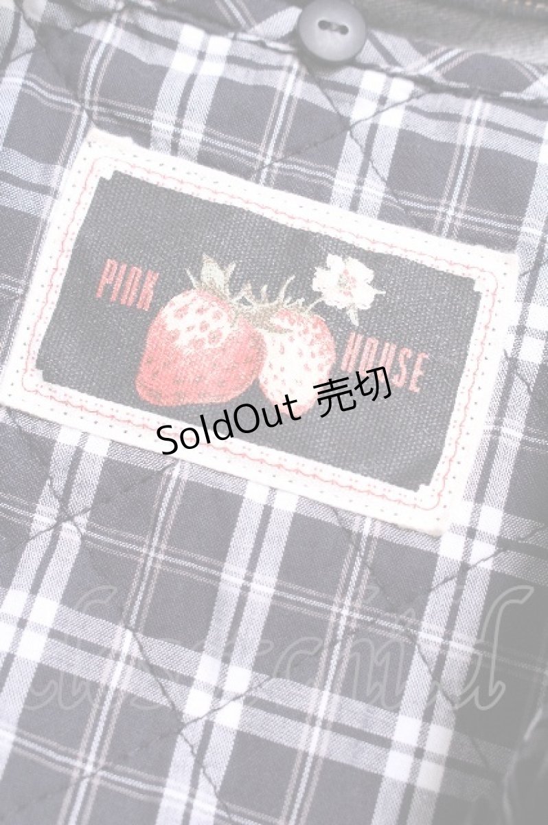 画像5: PINK HOUSE / タータンチェックライナーベスト付きストレッチデニムジャケット  黒 S-26-06-11-034-LO-JA-HR-ZT137 (5)