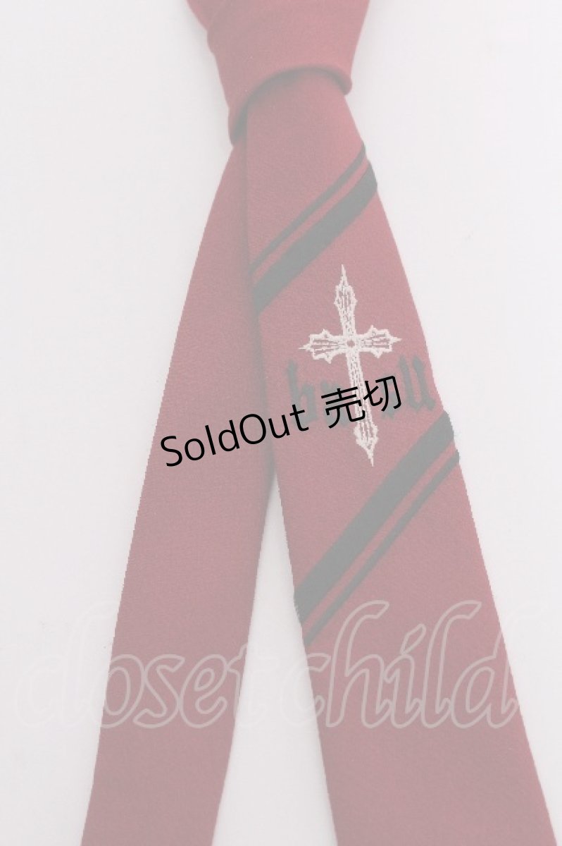 画像2: BATSU-CLUB / 刺繍ネクタイ  赤 S-26-06-11-001-PU-SH-HR-ZS (2)