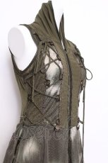 画像5: Ozz Croce / 刺繍裾チュールジレ  カーキ S-26-06-11-044-OO-TO-HR-ZS (5)