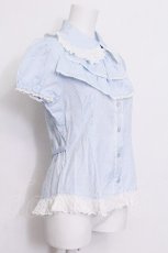 画像2: BABY,THE STARS SHINE BRIGHT / ストライプジャボ付きブラウス  サックス S-26-06-11-022-BA-BL-AS-ZS (2)