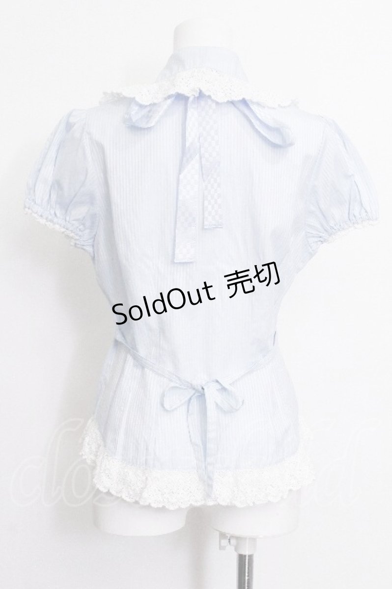 画像3: BABY,THE STARS SHINE BRIGHT / ストライプジャボ付きブラウス  サックス S-26-06-11-022-BA-BL-AS-ZS (3)
