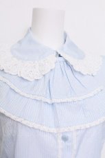 画像5: BABY,THE STARS SHINE BRIGHT / ストライプジャボ付きブラウス  サックス S-26-06-11-022-BA-BL-AS-ZS (5)