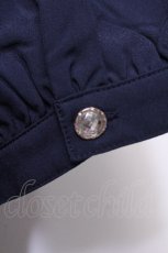 画像4: axes femme POETIQUE / リボン付きューリップ刺繍ブラウス  紺 S-26-06-11-023-AX-BL-AS-ZS (4)