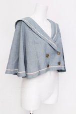 画像3: Kurumi Collaboration / TT*KRMセーラーケープ S サックス S-26-06-12-028-LO-JA-HR-ZS (3)