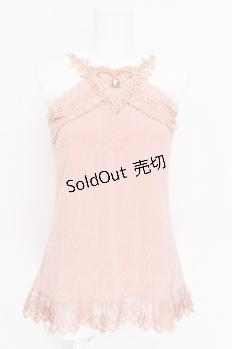 画像1: axes femme / ハートレースキャミソール  ピンク S-26-06-12-029-AX-TO-HR-ZS (1)