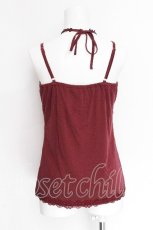 画像2: axes femme / ホルター付BIGリボンキャミ  ワイン S-26-06-12-030-AX-TO-HR-ZS (2)