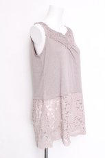 画像3: axes femme / 裾レースロングタンク  グレー S-26-06-12-032-AX-TO-HR-ZS (3)