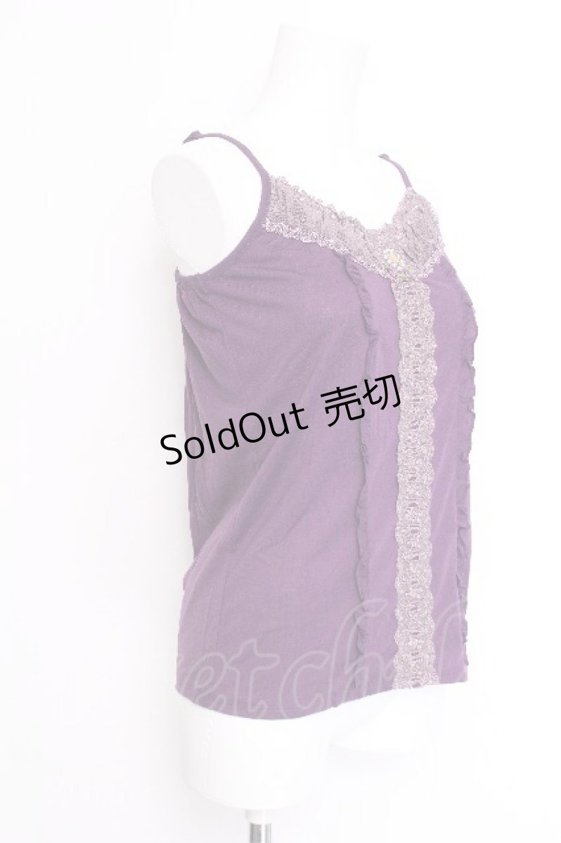 画像3: axes femme / 蝶レース使いパールキャミソール  パープル S-26-06-12-033-AX-TO-HR-ZS (3)