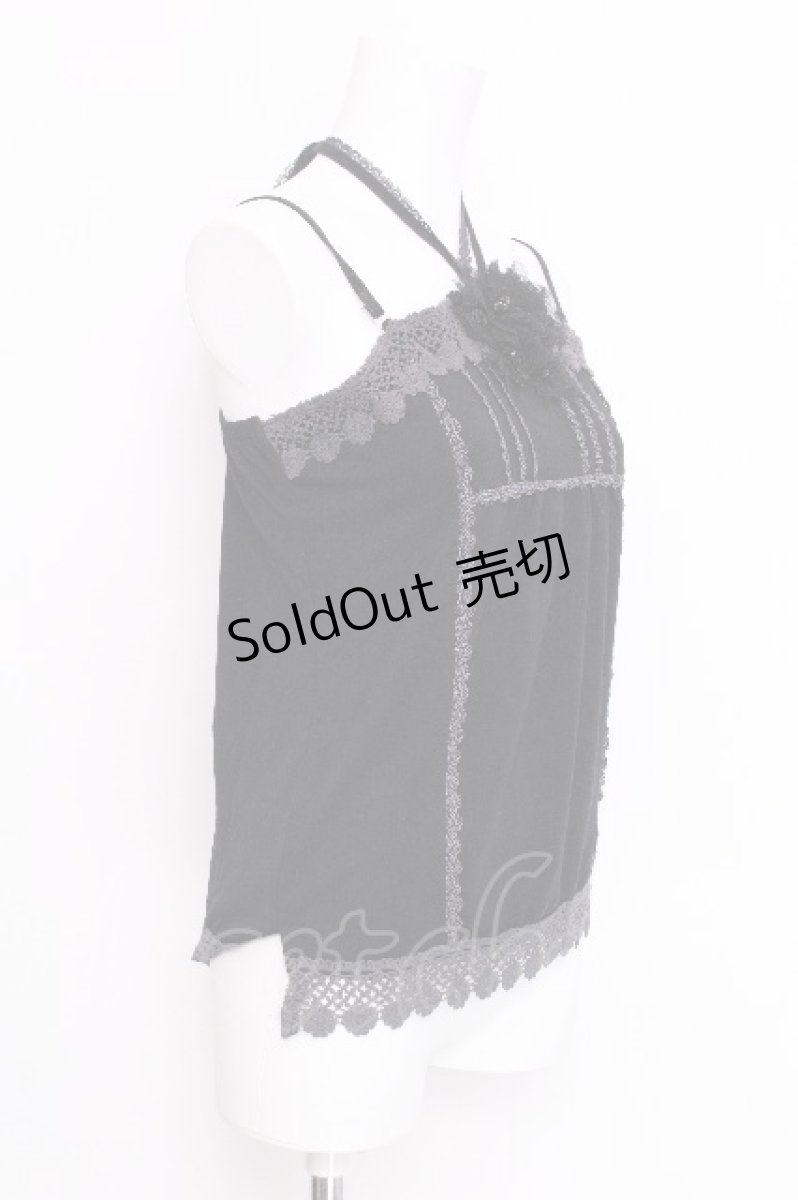 画像3: axes femme / /レースホルターキャミ  黒 S-26-06-12-034-AX-TO-HR-ZS (3)