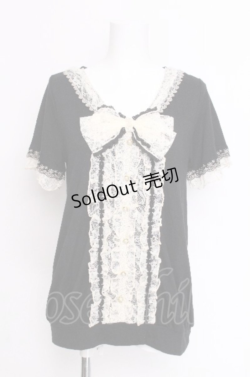画像1: axes femme / レースリボンブロッキングPO  黒 S-26-06-12-036-AX-TO-HR-ZS (1)
