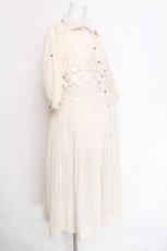 画像3: axes femme / 刺繍ｘプリーツロングシャツ  キナリ S-26-06-12-040-AX-BL-HR-ZS (3)