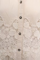 画像5: axes femme / 刺繍ｘプリーツロングシャツ  キナリ S-26-06-12-040-AX-BL-HR-ZS (5)