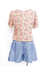 画像2: axes femme / デニム切替シフォンオールインワン   S-26-06-12-049-AX-OP-HR-ZS (2)