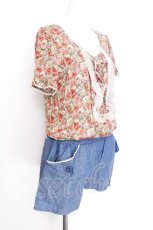 画像3: axes femme / デニム切替シフォンオールインワン   S-26-06-12-049-AX-OP-HR-ZS (3)
