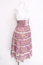 画像3: axes femme / ローズプリントシフォンスカート  ピンク S-26-06-12-055-AX-SK-HR-ZS (3)