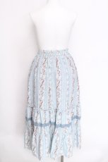 画像2: axes femme / ストライプ花柄2wayスカート  サックス S-26-06-12-056-AX-SK-HR-ZS (2)