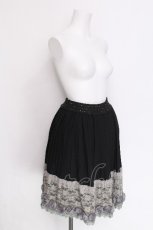 画像3: axes femme / 裾お花ミドル丈スカート  黒 S-26-06-12-059-AX-SK-HR-ZS (3)