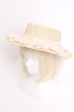画像1: axes femme / レースリボンフリルカンカン帽  オフ S-26-06-12-008-AX-AC-HR-ZS (1)