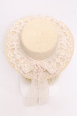 画像3: axes femme / レースリボンフリルカンカン帽  オフ S-26-06-12-008-AX-AC-HR-ZS (3)