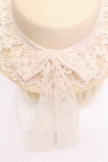 画像4: axes femme / レースリボンフリルカンカン帽  オフ S-26-06-12-008-AX-AC-HR-ZS (4)