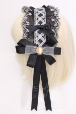 画像2: LOLITA / レースリボンヘッドドレス  黒ｘ白 S-26-06-12-002-LO-ZA-HR-ZS (2)