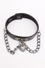 画像1: GOTH / ハートレザーチョーカー  黒 S-26-06-12-016-GO-TS-HR-ZS (1)