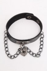 画像2: GOTH / ハートレザーチョーカー  黒 S-26-06-12-016-GO-TS-HR-ZS (2)