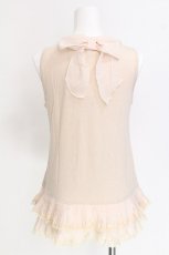 画像2: axes femme / 裾シフォンプリーツタンク  ベージュ S-26-06-12-023-AX-TO-HR-ZS (2)