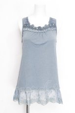 画像1: axes femme / 裾チュールタンク  サックス S-26-06-12-027-AX-TO-HR-ZS (1)