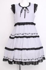 画像1: axes femme POETIQUE / お花刺繍ワンピース  ラベンダーｘ黒 S-26-06-14-035-AX-OP-HR-ZS (1)