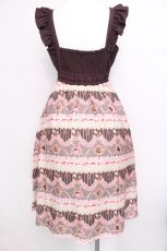 画像2: axes femme POETIQUE / ガトーシュクレフリルワンピース M 茶 S-26-06-14-038-AX-OP-SZ-ZS (2)