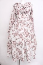 画像1: evelyn / 花柄シャーリングワンピース  シロ×ブラウン S-26-06-14-040-LO-OP-SZ-ZS (1)