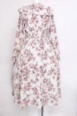 画像2: evelyn / 花柄シャーリングワンピース  シロ×ブラウン S-26-06-14-040-LO-OP-SZ-ZS (2)
