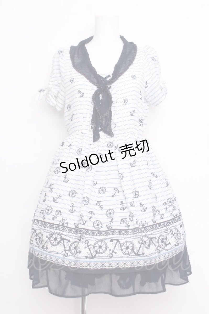 画像1: axes femme / イカリ柄モチーフ風チュニック M オフ×紺 S-26-06-14-042-AX-OP-SZ-ZS (1)
